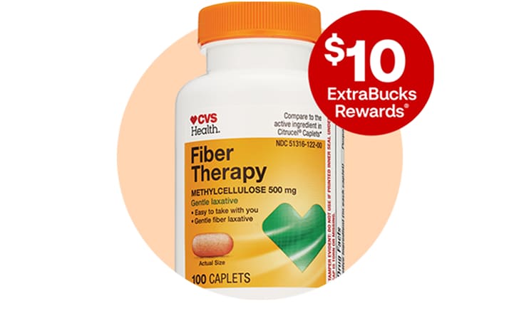 $10 ExtraBucks Rewards. CVS brand fiber therapy.