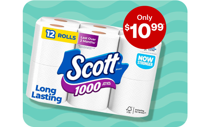 Only $10.99. Scott toilet paper