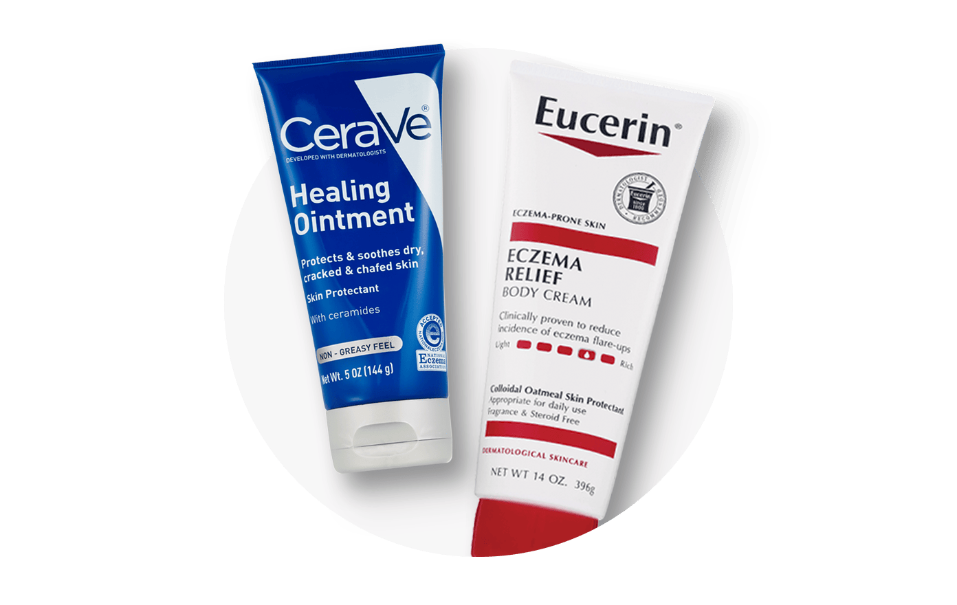 Body lotions and moisturizers, showing CeraVe and Eucerin products