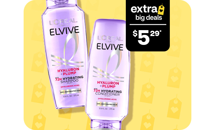 $5.29, L'Oréal Paris Elvive shampoo and conditioner