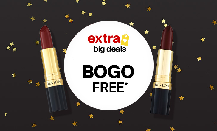 "Buy one, get one free" offer with Revlon lipsticks.