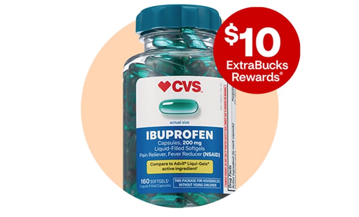 $10 ExtraBucks Rewards. CVS brand ibuprofen.