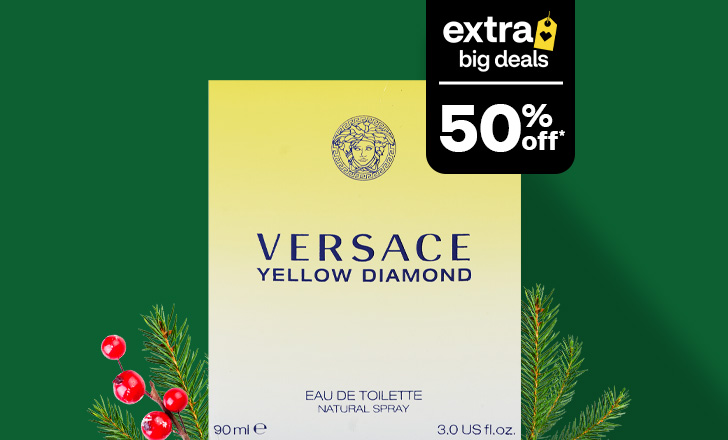 Fifty percent off fragrances, including Versace Yellow Diamond spray