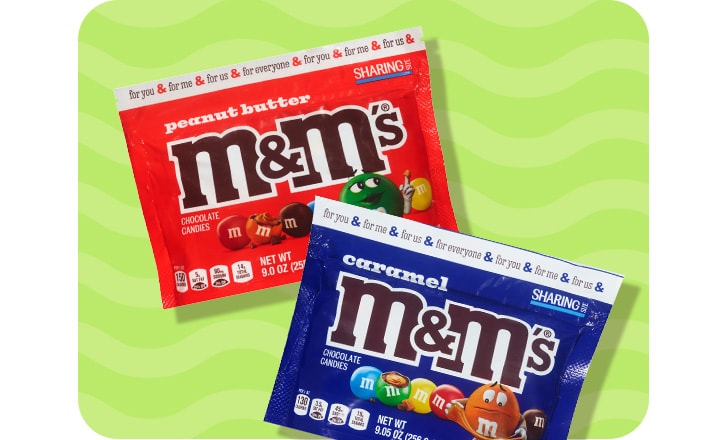 Peanut Butter M&M’s and Caramel M&M‘s