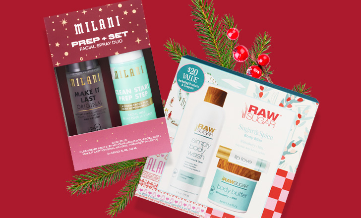 Milani Prep and Set and Raw Sugar gift sets