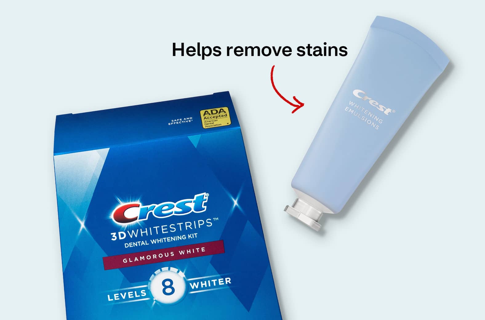 Helps remove stains, Crest teeth whitening products