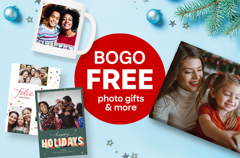 Buy one, get one free photo gifts and more, including holiday cards, photo. mug and canvas