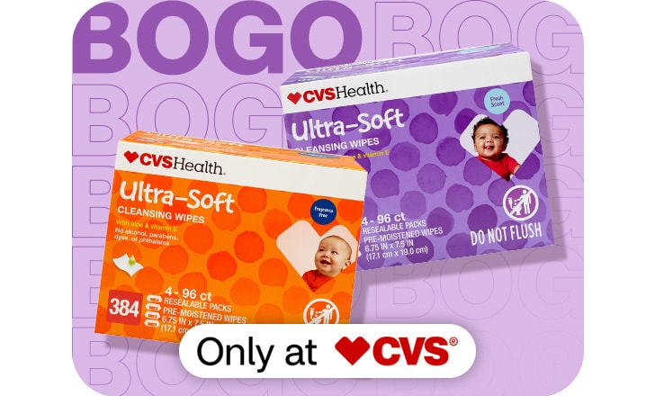 Buy 1, get 1 50% off. Only at CVS. CVS Health Ultra-Soft cleaning wipes