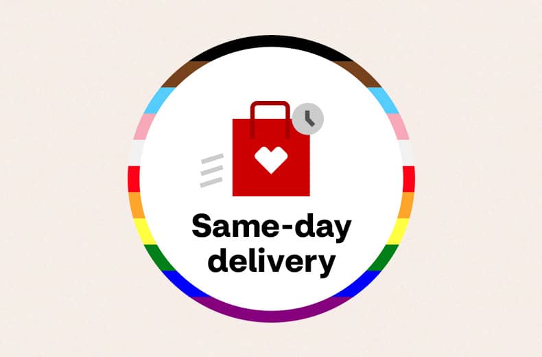 Pictogram of CVS shopping bag with clock