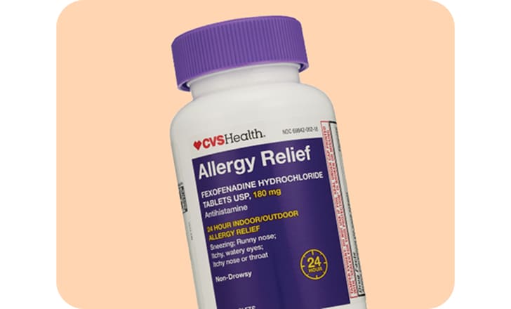 CVS health brand allergy relief support medicine.