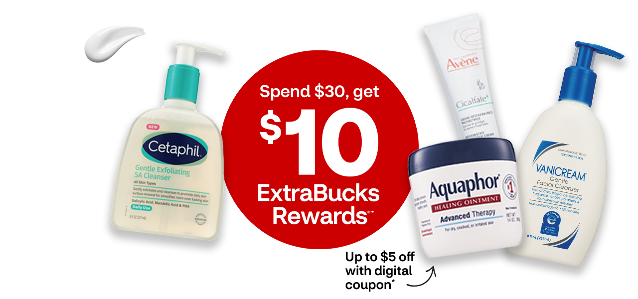 Spend $30, get $10 EB on La Roche Posay, CeraVe, Aquaphor and more, plus $5 ECC