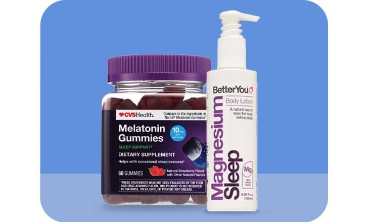 CVS Melatonin Gummies and Better You Magnesium Sleep supplements