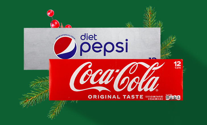 Diet Pepsi and Coca-Cola 12 packs of canned soda