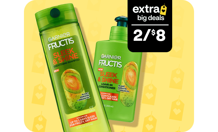 Two for $8, Garnier Fructis shampoo and conditioner