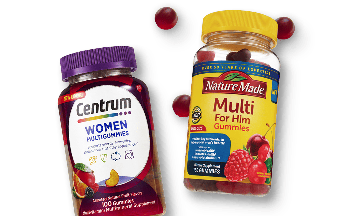 Multivitamins, Centrum and Nature Made examples