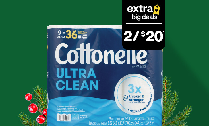 Two for $20, Cottonelle bathroom tissue pack of nine rolls