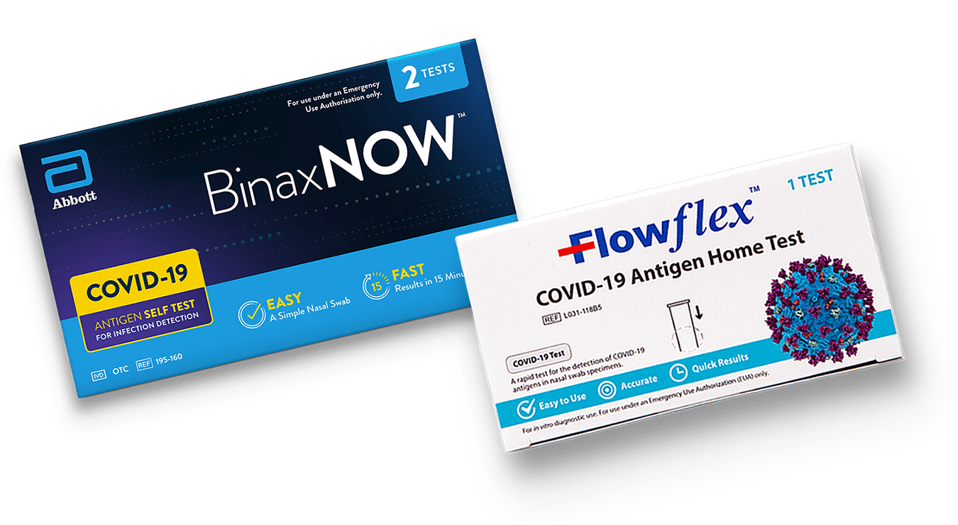 BinaxNOW™ and Flowflex™ at-home COVID-19 test kits