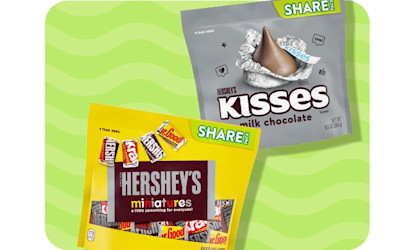 Sharing size of Hershey’s miniatures and Kisses