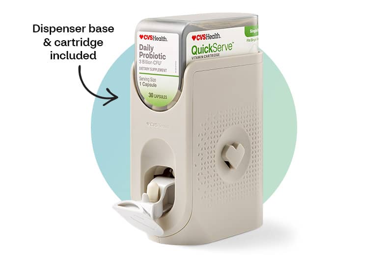 QuickServe™ Vitamin Dispenser System set-up and ready to use