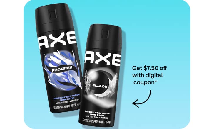 Get $7.50 off with digital coupon, Axe Phoenix and Black body spray