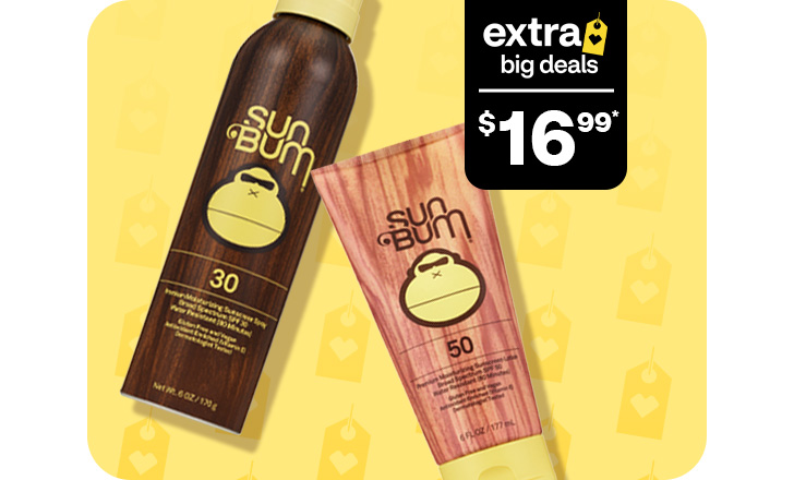 Extra big deals, $16.99, Sun Bum sunscreen
