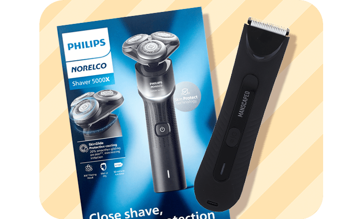 Philips Norelco shaver and MANSCAPED trimmer