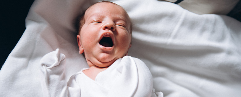 Baby yawning