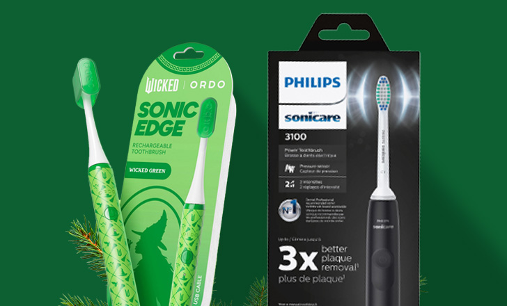 Ordo Wicked themed Sonic Edge toothbrush and Philips Sonicare toothbrush