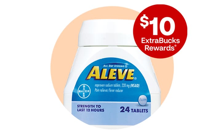 $10 ExtraBucks Rewards. Aleve pain relief support.