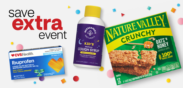 Save Extra Event includes confetti-worthy sales on health, wellness and snack products.