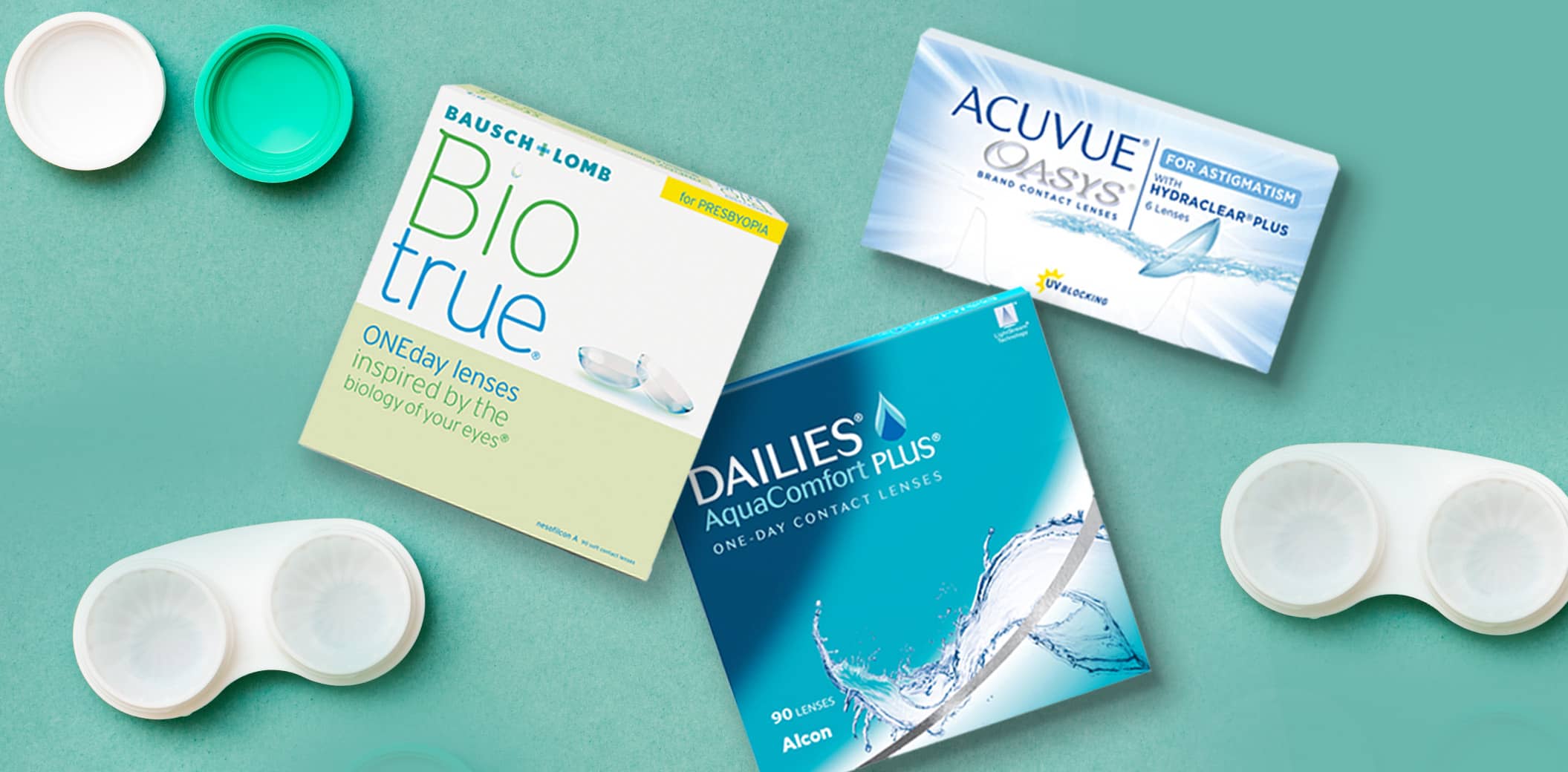 Biotrue, Dailies and Acuvue contact lenses
