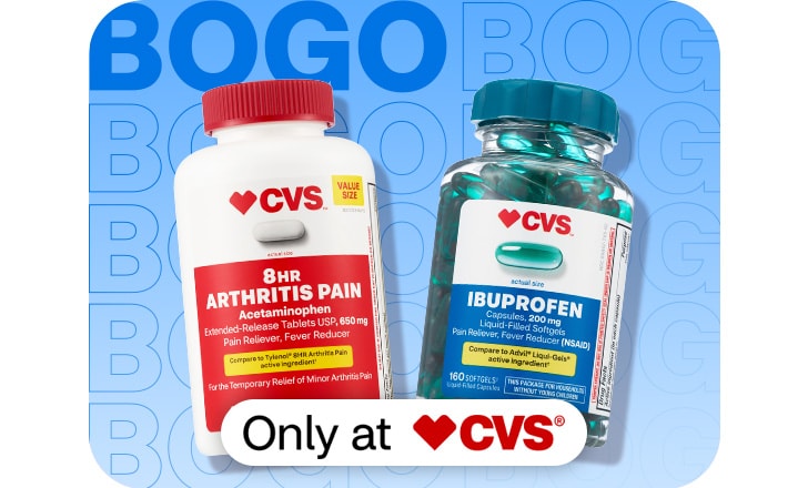 Only at CVS. CVS Health Arthritis Pain and CVS Health Ibuprofen medication