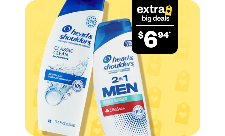 $6.94, Head & Shoulders Classic Clean and 2-in-1 Men shampoo