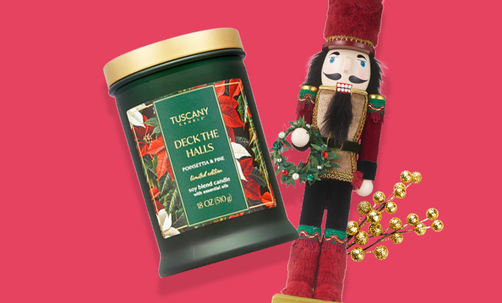 Tuscany candle & nutcracker