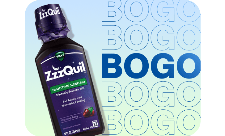 Buy one, get one, ZzzQuil nighttime sleep aid liquid
