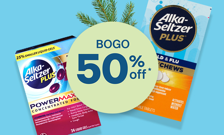 alka seltzer plus cold flu tablets with Bogo 50 offer dot