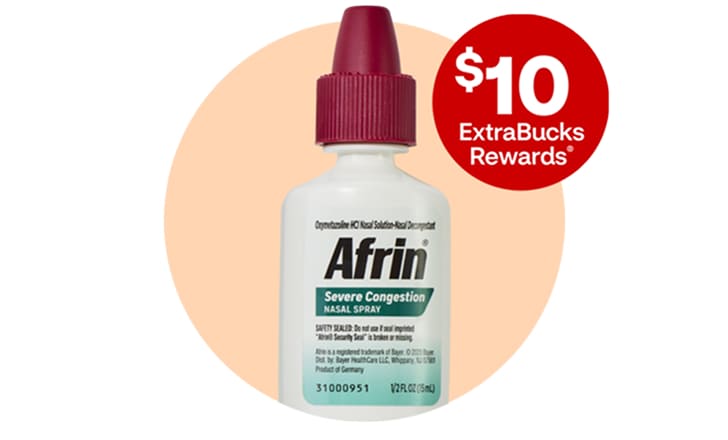 $10 ExtraBucks Rewards. Afrin nasal spray.