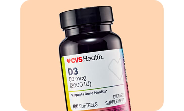 CVS Health brand vitamin D 3 soft gels.