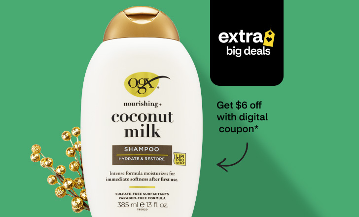Get $6 off with digital coupon, OGX coconut milk shampoo