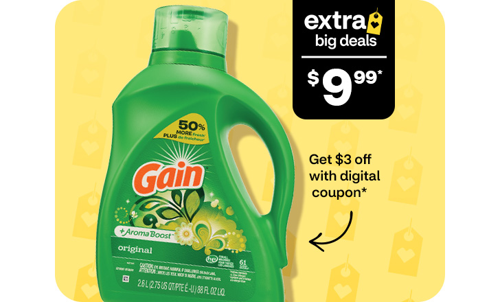 $9.99, get $3 off with digital coupon, Gain laundry detergent liquid