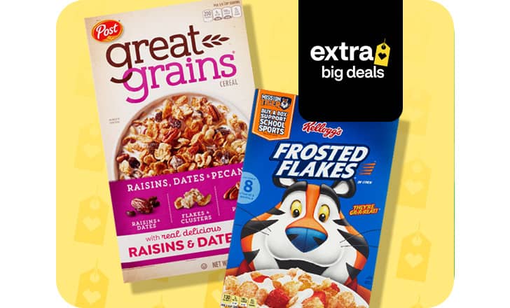 Post Great Grains and Kellogg's Frosted Flakes cereals