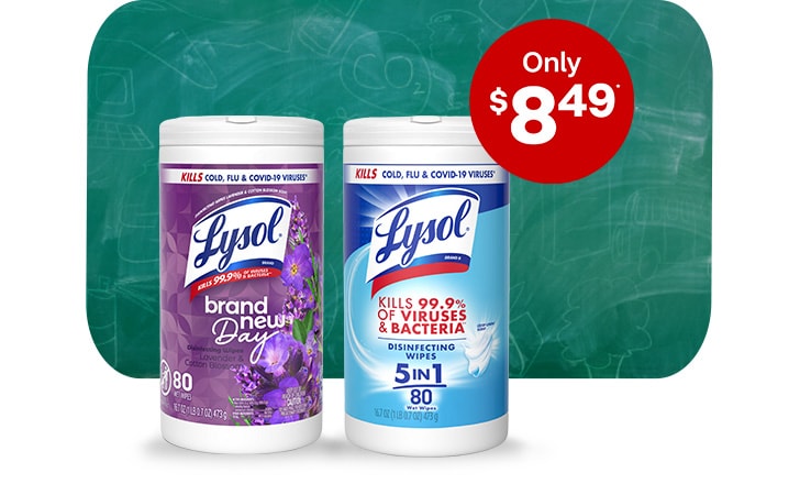 Only $8.49. Lysol wipes