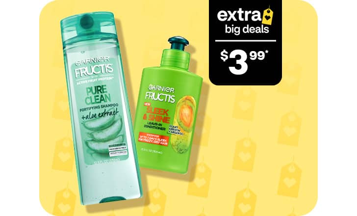 $3.99, Garnier Fructis shampoo and conditioner