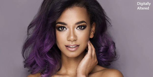 Model with purple hair by Splat Naturals.