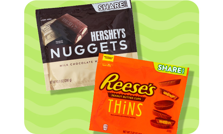 Hershey's Nuggets and Reese's Peanut Butter Cups Thins