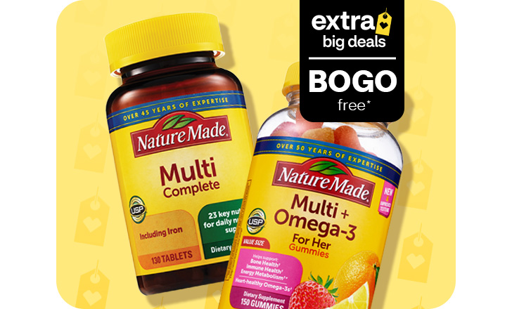 Buy one, get one free, Nature Made Multi Complete and Multi+ Omega-3 vitamins
