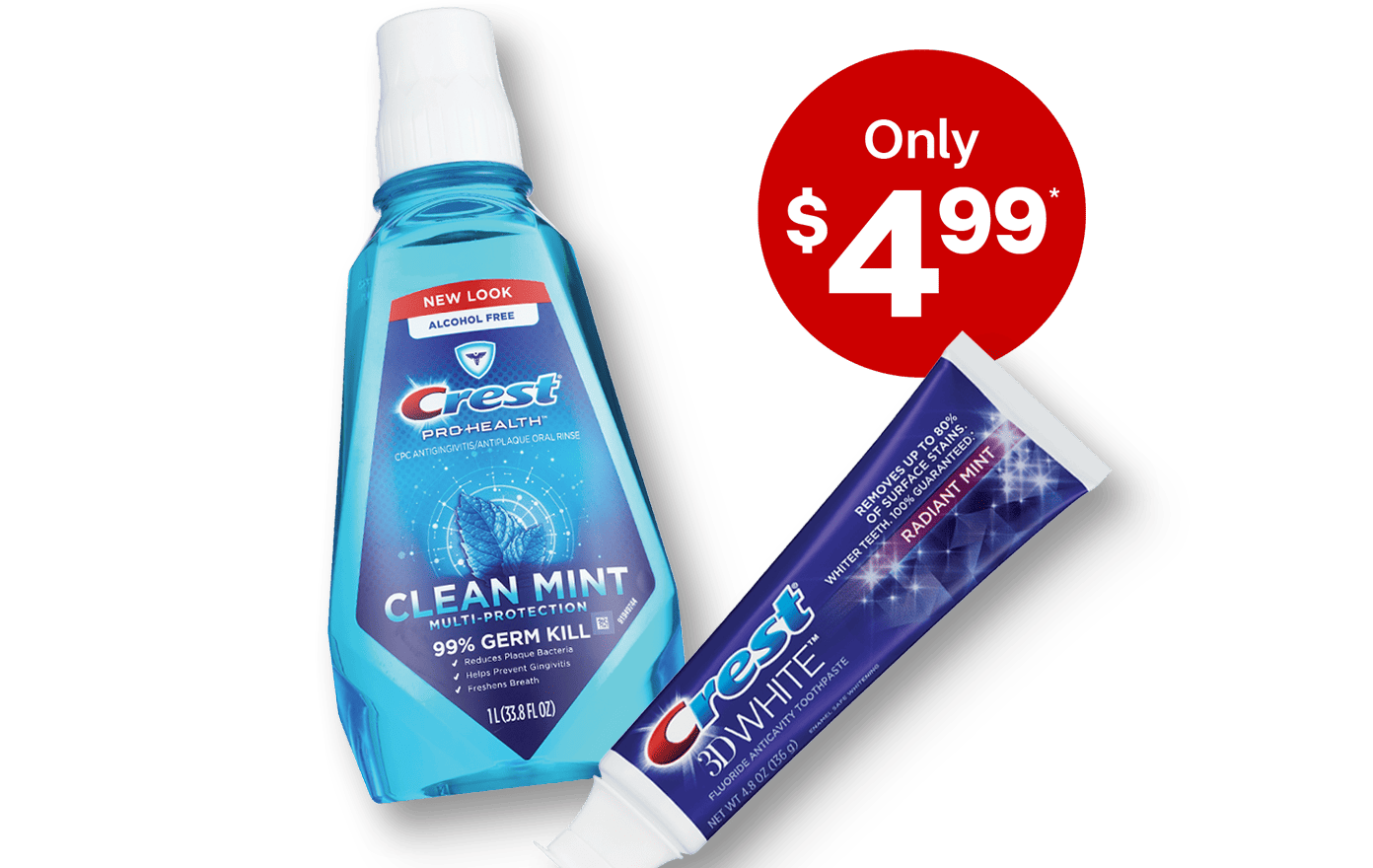 Only $4.99, select Crest oral care products